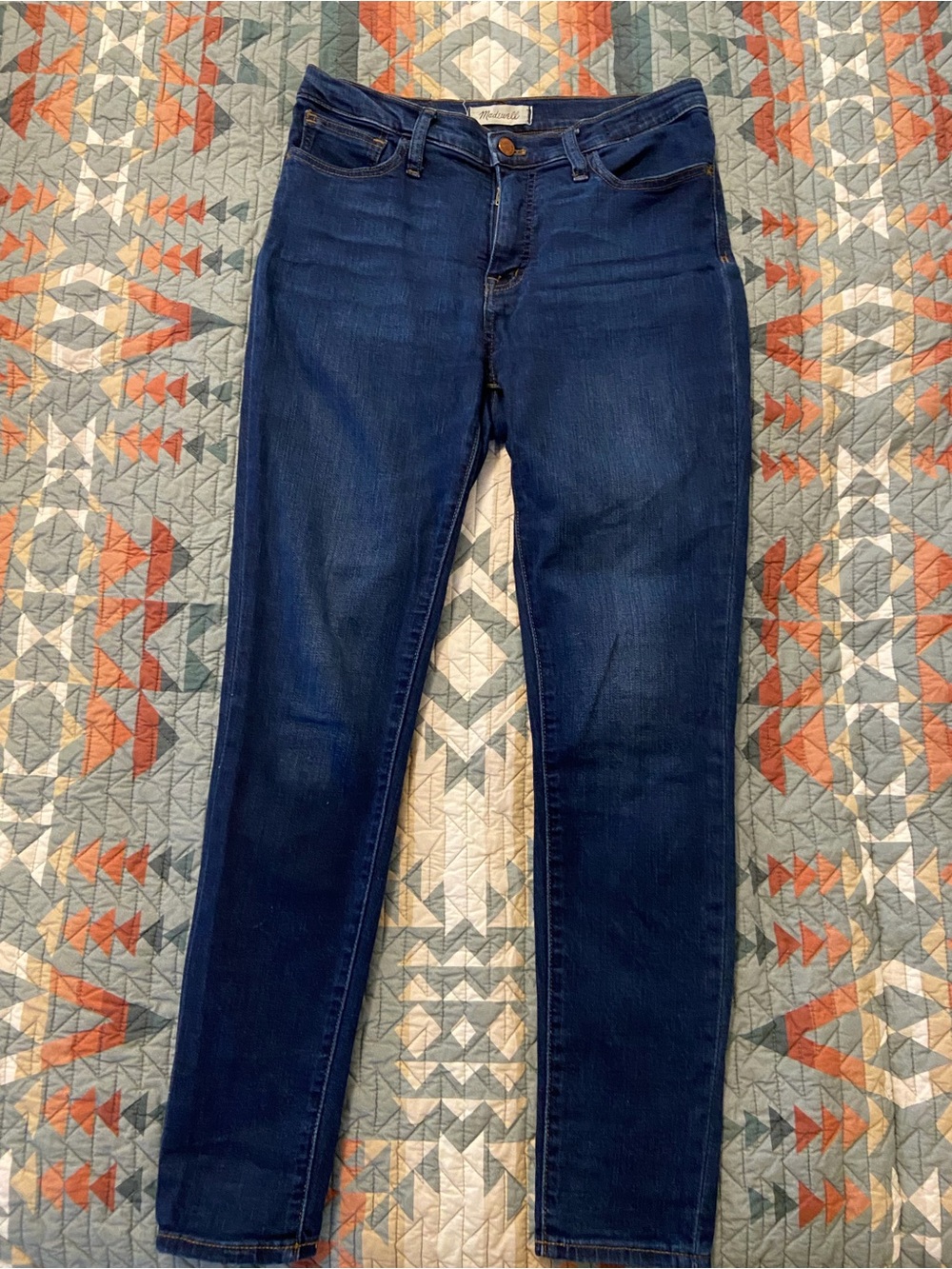 Madewell Midrise Skinny Dark Blue Stretch Jeans